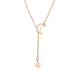 Simple And Elegant Moon Star Pendant Necklace Women