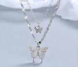 Koren Double Layer Pendent Smart Butterfly With Diamonties