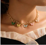 Elegant Multi Color Butterfly Chain