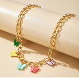 Elegant Multi Color Butterfly Chain