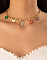 Elegant Multi Color Butterfly Chain