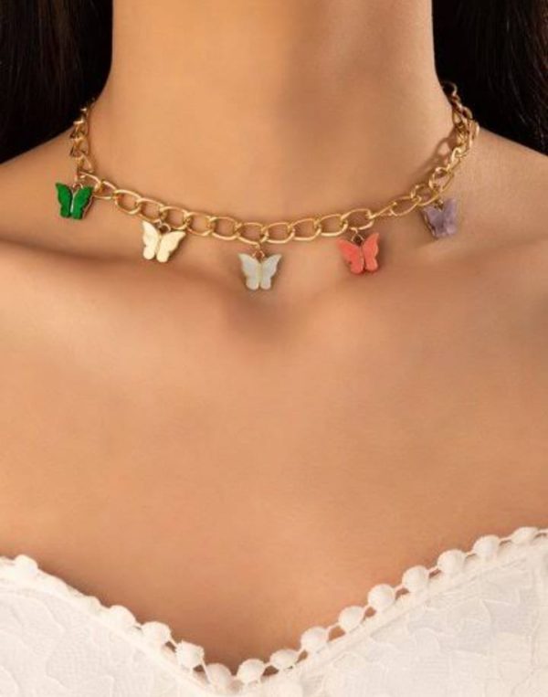 Elegant Multi Color Butterfly Chain