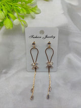 Elegant Floral Dangle Earrings With Crystal Accents